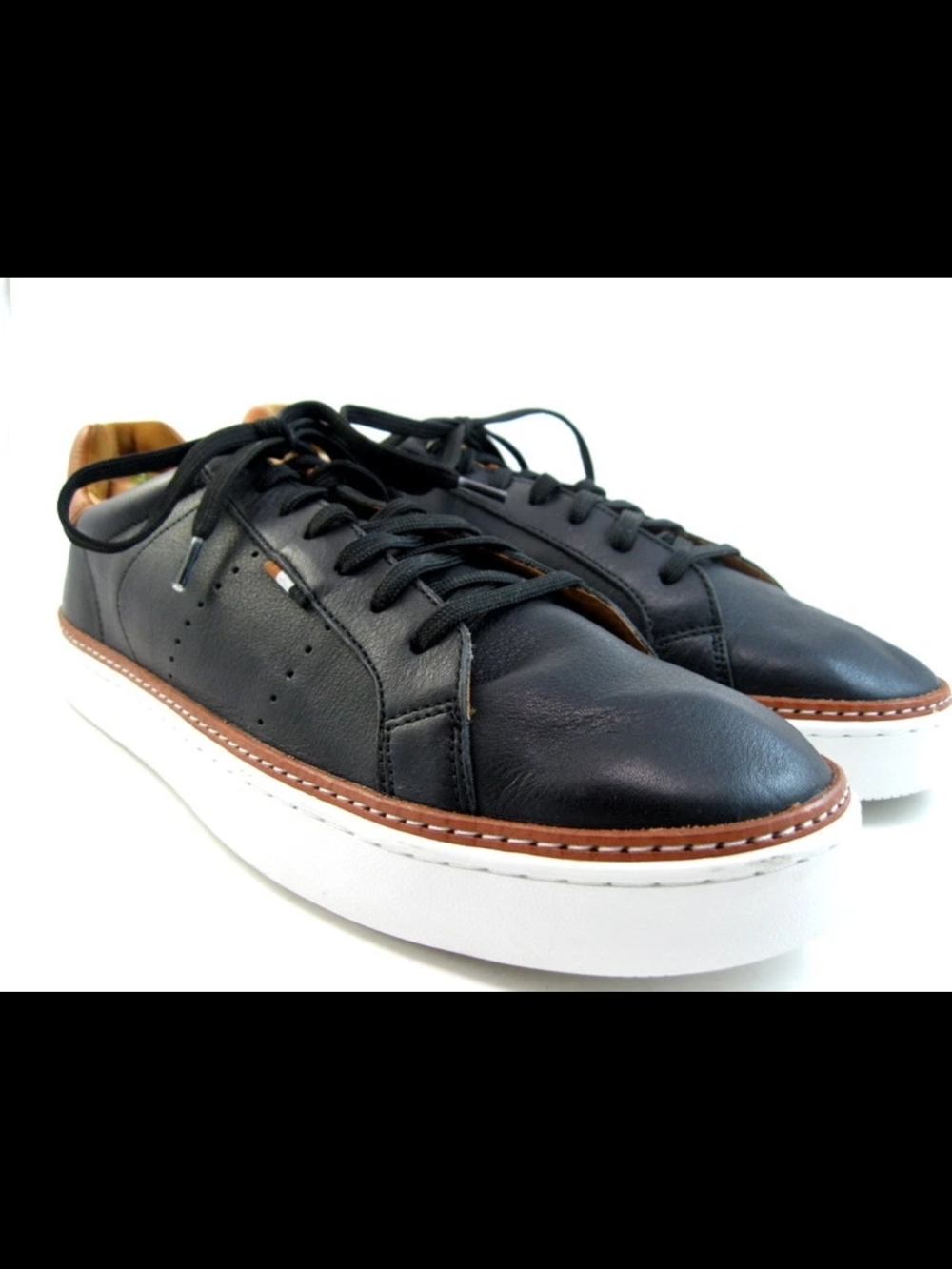 Allen Edmonds "Alpha" Black Leather Sneakers, Size 10D